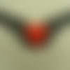 Ecusson thermocollant- aigle noir skaï avec coeur rouge ,largeur 12cm sur hauteur 4,5cm