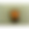 Ecusson thermocollant- motif: fleur orange avec tige verte ,largeur 3cm sur hauteur 5cm