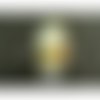 Ecusson à coudre- motif: nounours ski- orange gris et vert au visage blanc, largeur 3,5 cm sur hauteur 6 cm