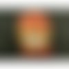 Ecusson thermocollant - motif: bonhomme souriant - rouge et orange largeur 3cm sur hauteur 5cm