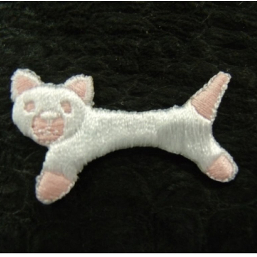 Ecusson à coudre- motif: chat rose  , largeur 4cm sur hauteur 2,5cm