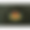 Ecusson thermocollant militaire etoile & palme jaune et rouge sur fond noir,largeur 4,5 cm / hauteur 3 cm