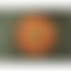 Ecusson à coudre- motif: rosace marron et vert, largeur 3,5cm / hauteur 3cm