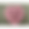 Ecusson à coudre- motif: coeur rivet oeillet - rose , largeur 9,5 cm / hauteur 8 cm