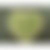 Ecusson à coudre- motif: coeur rivet oeillet  vert, largeur 9.5 cm / hauteur 8 cm
