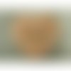 Ecusson à coudre- motif: coeur avec rivet oeillet - perlé marron, largeur 9.5 cm / hauteur 8 cm
