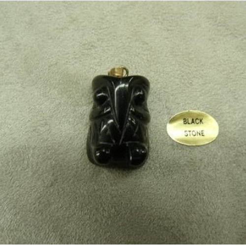 Pendentif motif chouette- black stone,hauteur 2cm / largeur: 1,5 cm/ epaisseur: 1,5 cm