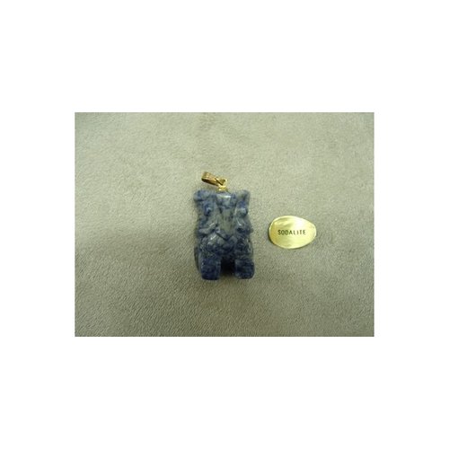 Pendentif motif chouette-sodalite,hauteur 2cm / largeur: 1,5 cm/ epaisseur: 1,5 cm