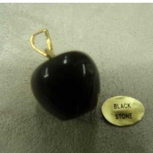Pendentif motif pomme- black stone,hauteur: 2,5 cm / diametre: 1,5 cm