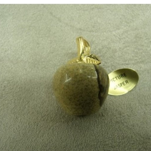Pendentif motif pomme-picture jasper ,hauteur: 2,5 cm / diametre: 1,5 cm