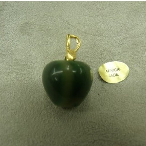 Pendentif motif pomme-africa jade,hauteur: 2,5 cm / diametre: 1,5 cm