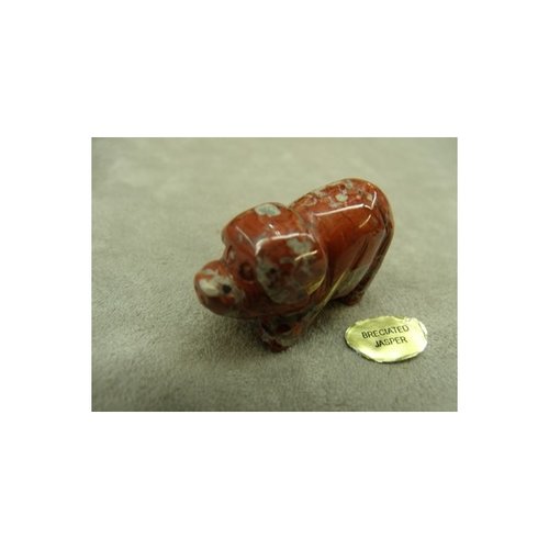 Pierre motif cochon- breciated jasper,hauteur: 2 cm / longueur: 3,5 cm