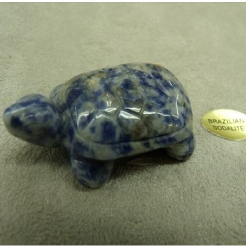 Pierre motif tortue -brazilian sodalite ,longueur: 3,5 cm / largeur: 2,5 cm / epaisseur: 1,5 cm