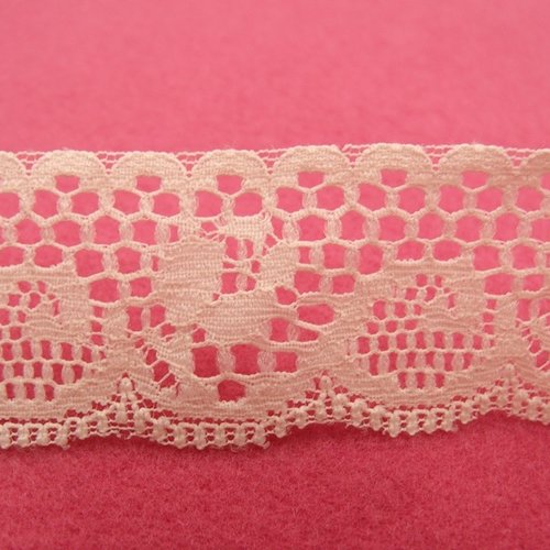 Dentelle de calais rose,3 cm ,de fabrication française