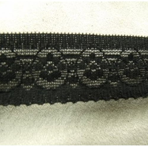 Dentelle de calais noire,2,5 cm, de fabrication française