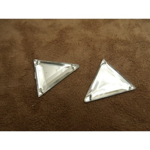 Strass triangle argent, 26 mm,,vendu par 10 pièces