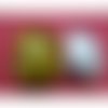 Strass à griffe rectangulaire gm bicolore,hauteur: 4 cm /largeur : 3 cm