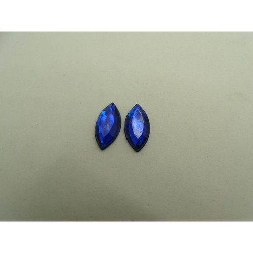 Strass ovale bleu,15 mmx 8 mm, vendu par 10 pièces
