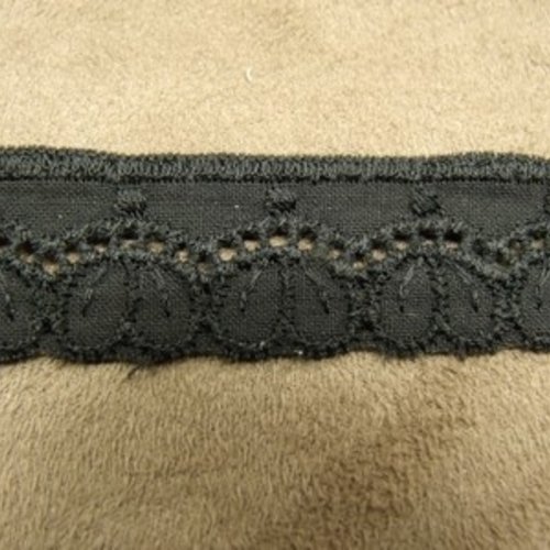Broderie anglaise coton noire,.2 cm
