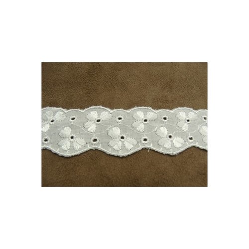 Broderie anglaise coton blanche, 2.8 cm