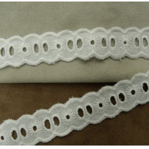 Broderie anglaise coton blanche,2,5 cm