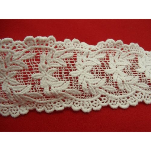 Broderie anglaise coton blanche, 6 cm