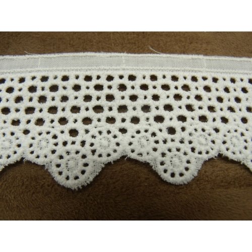 Broderie anglaise coton blanche,4 cm