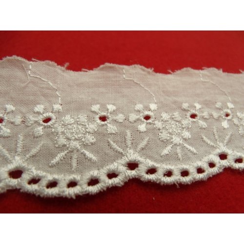 Broderie anglaise coton blanche 3,5 cm