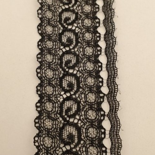 Nouvelle dentelle de calais noire & blanc ,4.5 cm, de fabrication française