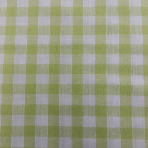 Tissu coton vichy carreau vert anis et blanc,150 cm