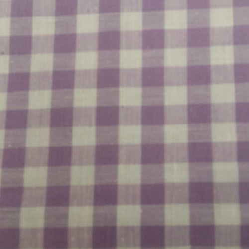 Tissu coton vichy carreau violet et blanc,150 cm