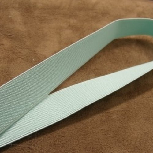 Ruban elastique polyester &latex bleu turquoise ,17 mm