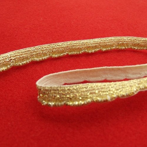 Ruban élastique doré lurex,0,8 cm