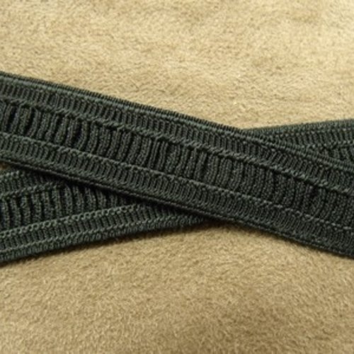 Ruban elastique polyester & elasthanne noir,15 mm