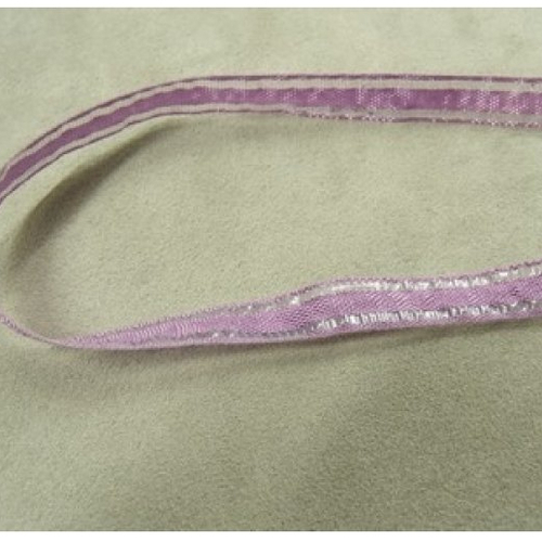 Ruban organza violet ,1 cm,vendu par 4 mètres, soit 0.75€ le mètre