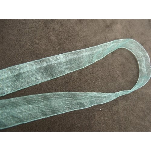 Ruban organza turquoise, 1,3 cm, vendu par 4 mètres, soit 0.80€ le mètre