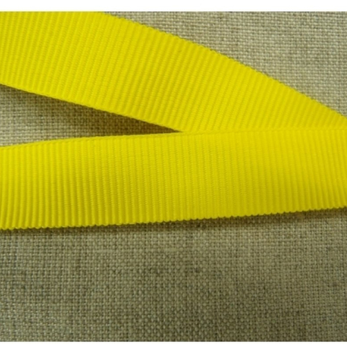 Ruban gros grain décoratifs jaune, 15 mm,
