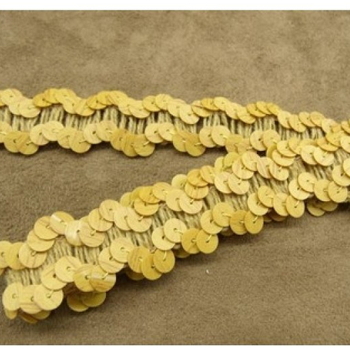 Ruban paillette scintillante beige gold, 2 cm
