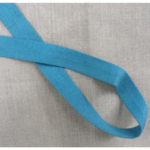 Promotion ruban sergé coton bleu turquoise ,2 cm