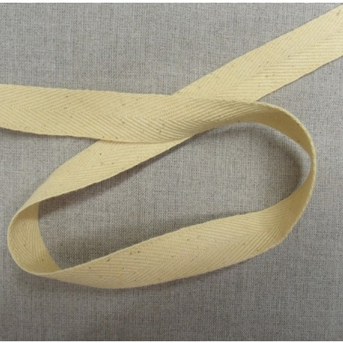 Promotion ruban sergé coton jaune paille ,2 cm, vendu par 3 metres /soit 1,20 le metre