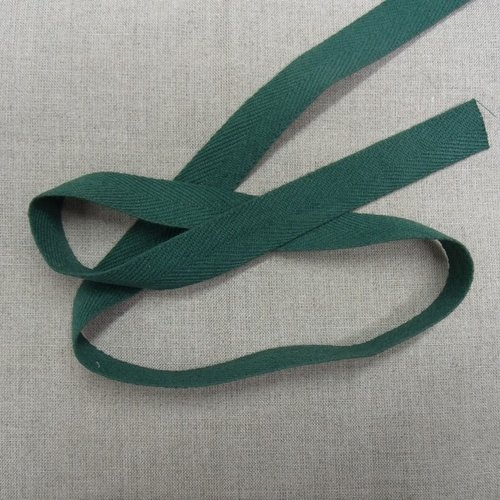 Promotion ruban sergé coton vert foncé ,2 cm