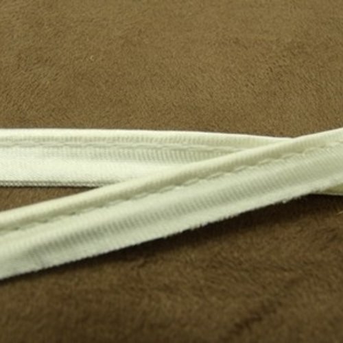 Ruban / biais passepoil satin blanc,1 cm