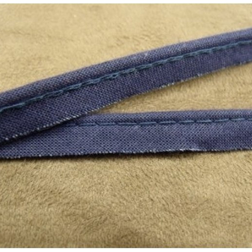 Ruban / biais passepoil coton bleu dur ,1 cm