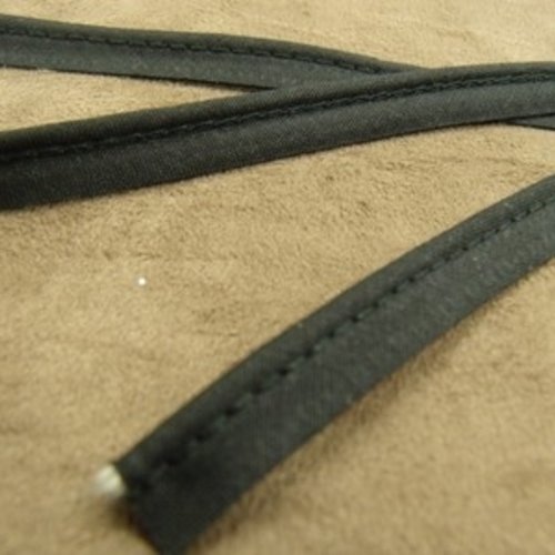 Ruban / biais passepoil coton noir ,1 cm