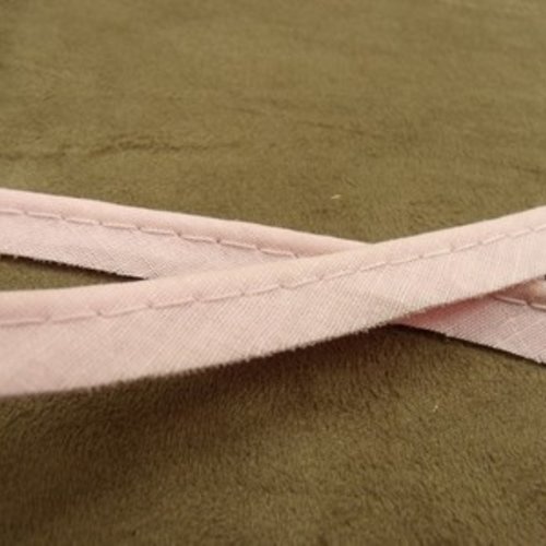 Ruban / biais passepoil coton rose pale ,1 cm