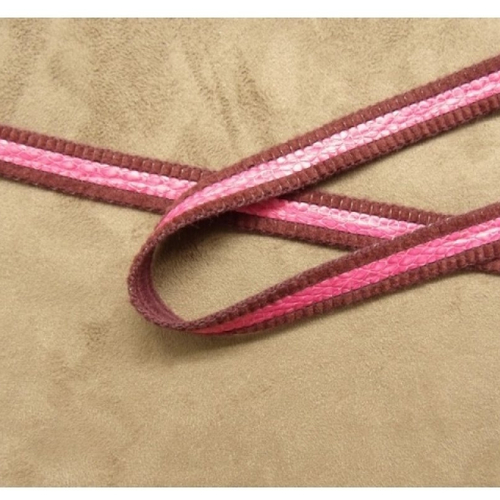 Ruban simili cuir/ avec skai façon lezard rose,1.5 cm