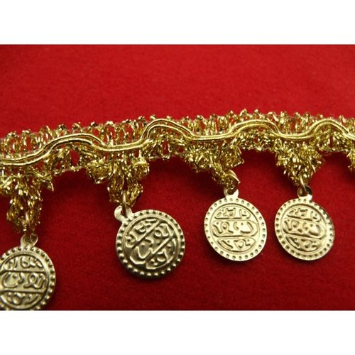 Ruban à pièces d'or polyester & coton , 4 cm