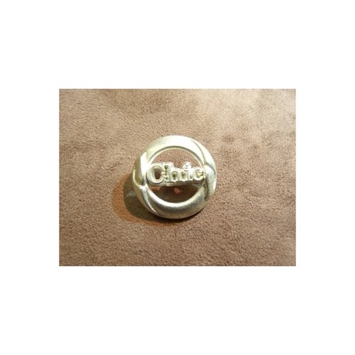 Bouton metal argent motif: chic,de belle qualité,28 mm