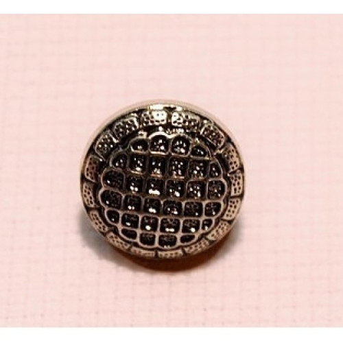 Bouton à queue acrylique vieilli argent,de belle qualité,15 mm
