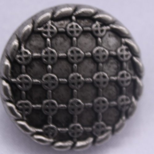Bouton à queue acrylique argenté, 25 mm,de belle qualité